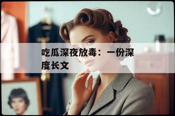 吃瓜深夜放毒：一份深度长文